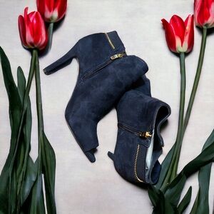 Marc Fisher Serenity Suede Peep Toe Ankle Boots Size 10